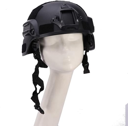 ROKFSCL Casco tattico leggero militare stile militare SWAT Combat per esterni Airsoft Paintball CS Game CQB Tiro sicurezza copricapo (nero)