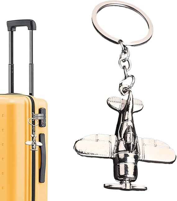 Trochate Portachiavi in Metallo | Portachiavi Modello Aereo 3D | Metallico per Borsa Zaino Aviazione Compleanno Natale Regalo