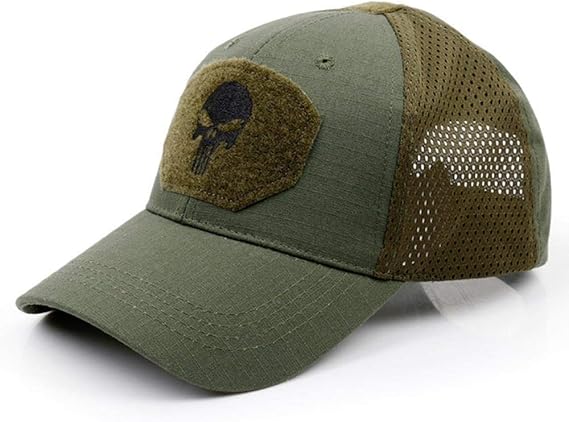 Cranio Berretto da Baseball Tattico Estate Protezione Solare Mimetico Militare Arcamo Airsoft Caccia Campeggio Escursionismo Pesca, Verde, Taglia Unica