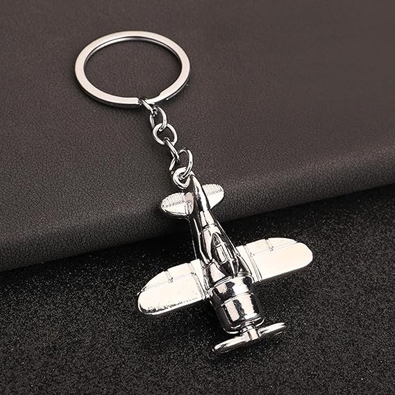 Trochate Portachiavi in Metallo | Portachiavi Modello Aereo 3D | Metallico per Borsa Zaino Aviazione Compleanno Natale Regalo