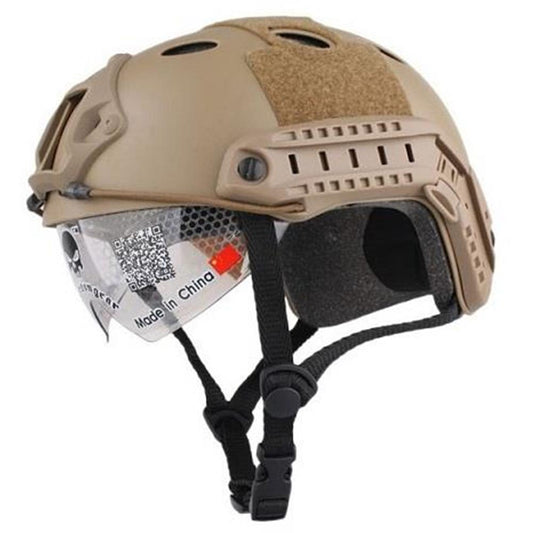 CASCO TATTICO FAST PJ TAN CON VISIERA