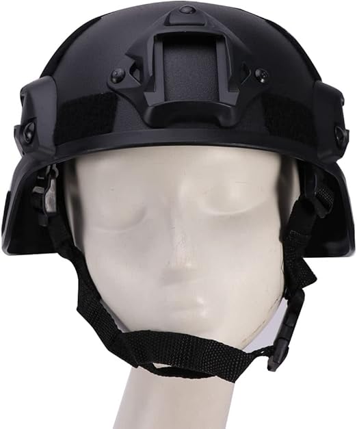ROKFSCL Casco tattico leggero militare stile militare SWAT Combat per esterni Airsoft Paintball CS Game CQB Tiro sicurezza copricapo (nero)