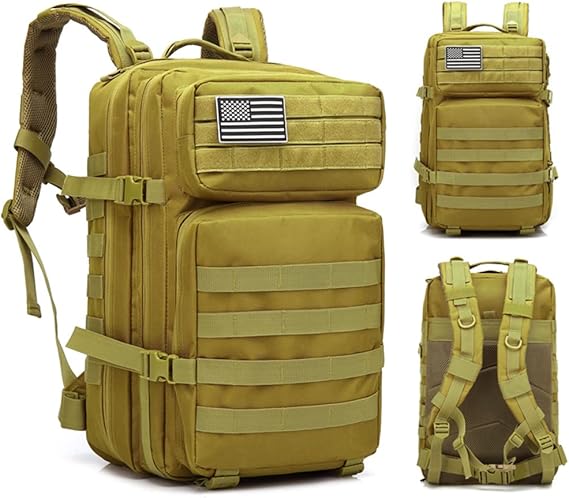ZEHNHASE Zaino Tattico Militare 45L Tattico Molle Professionale Trekking Zaino Tasche Multiple in Nylon 600D ad Alta Capacità per Campeggio, Zaino di Assalto, Escursionismo, Patrol Camping