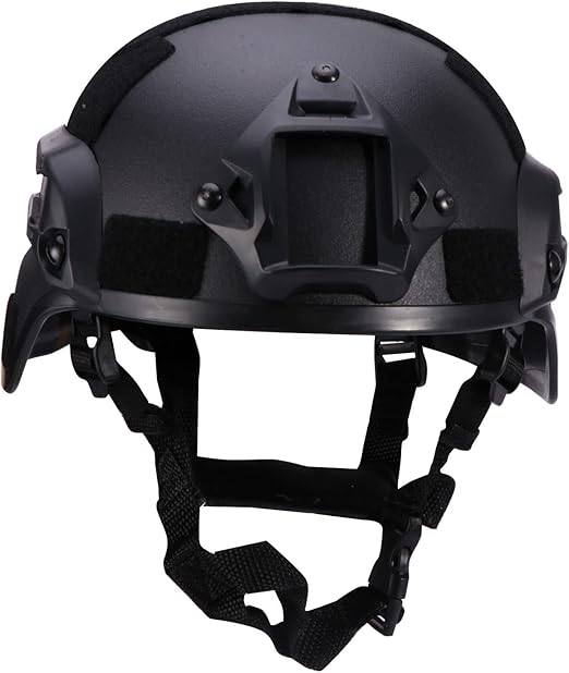 ROKFSCL Casco tattico leggero militare stile militare SWAT Combat per esterni Airsoft Paintball CS Game CQB Tiro sicurezza copricapo (nero)