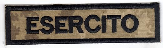 Patch ESERCITO cm 12 x 3 su verde militare toppa ricamata ricamo -106d