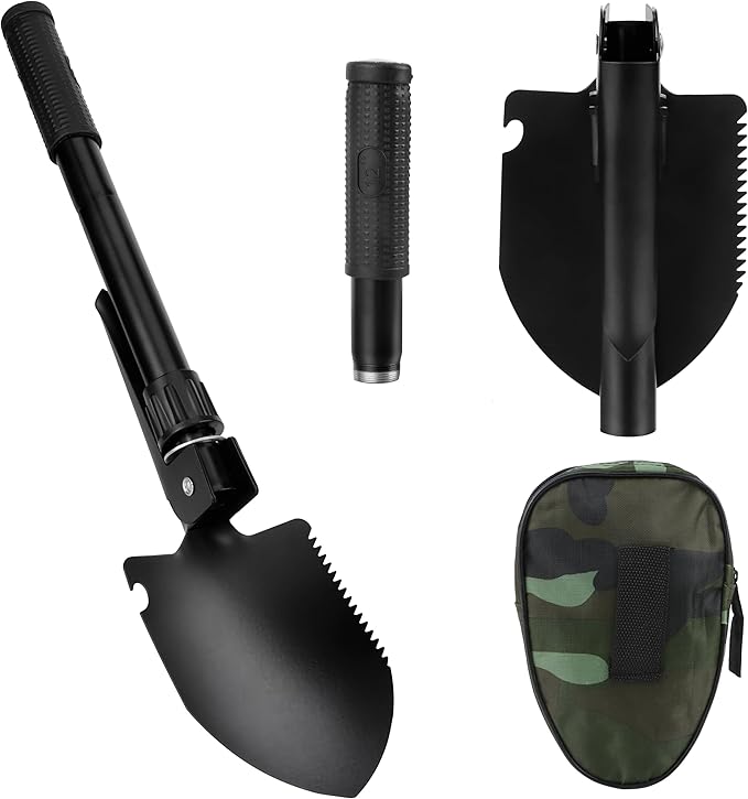 Military Pala Pieghevole, Pieghevole Militare Multifunzionale Badile Vanga Kit Mini Spade in Acciaio Portatile Vanga per Campeggio,Saccopelismo, Giardinaggio
