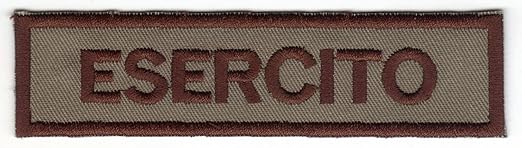 Patch ESERCITO cm 12 x 3 su verde militare toppa ricamata ricamo -106d