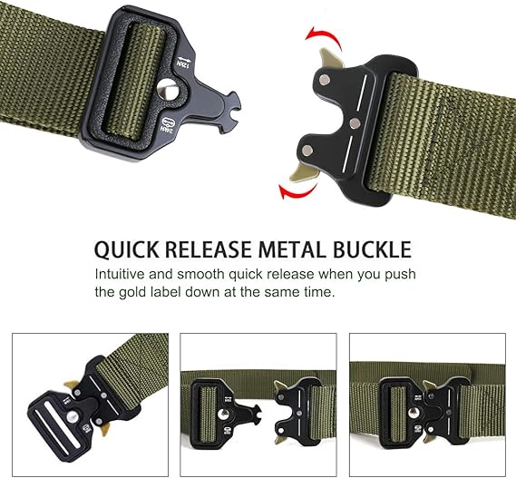 AivaToba Cintura Tattica Uomo Heavy Duty Nylon Cintura Militare Esercito con Fibbia in Metallo a Sgancio Rapido per Caccia Trekking Esercizi Sportive Lavoro