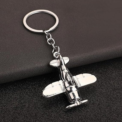 Trochate Portachiavi in Metallo | Portachiavi Modello Aereo 3D | Metallico per Borsa Zaino Aviazione Compleanno Natale Regalo