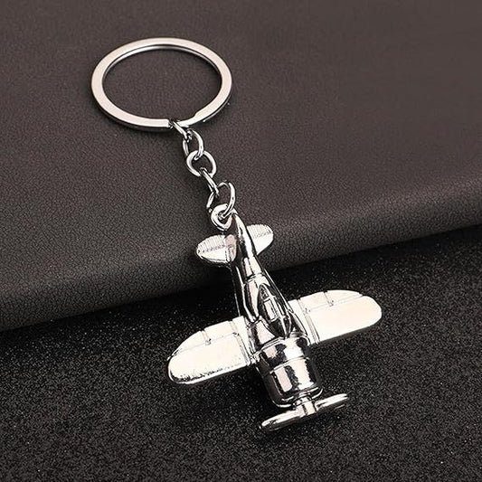 Trochate Portachiavi in Metallo | Portachiavi Modello Aereo 3D | Metallico per Borsa Zaino Aviazione Compleanno Natale Regalo