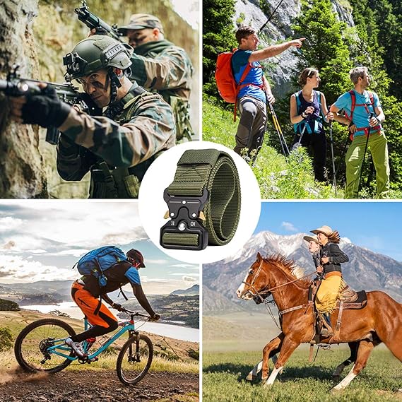 AivaToba Cintura Tattica Uomo Heavy Duty Nylon Cintura Militare Esercito con Fibbia in Metallo a Sgancio Rapido per Caccia Trekking Esercizi Sportive Lavoro