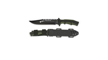 Albainox - 32405, Soldier, coltello con lama da 19 cm, per la caccia, la pesca, il campeggio, le attività all’aperto, di sopravvivenza e il bushcraft, con portabottiglie